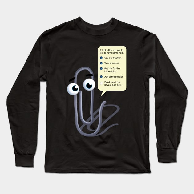 Clippy Long Sleeve T-Shirt by Mansemat